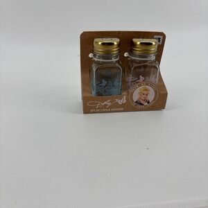 Dolly Parton Spice Shakers Set of 2 OS Clear Gold New Butterfly Glass 2oz Jars